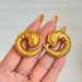 Fashionable Ins18k Gold Plated Titanium Steel Retro Gypsy Dancer Vortex Earrings_ipsvogv.com