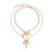 Temperament Pearl Bead Love Fish Bone Pendant Fashionable Lock Shaped Key Collarbone Necklace_ipsvogv.com