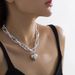 Jewelry Minimalist Hollow Cross Neckline Decoration Punk Heart-shaped Pendant Thick Chain Necklace For Women_ipsvogv.com