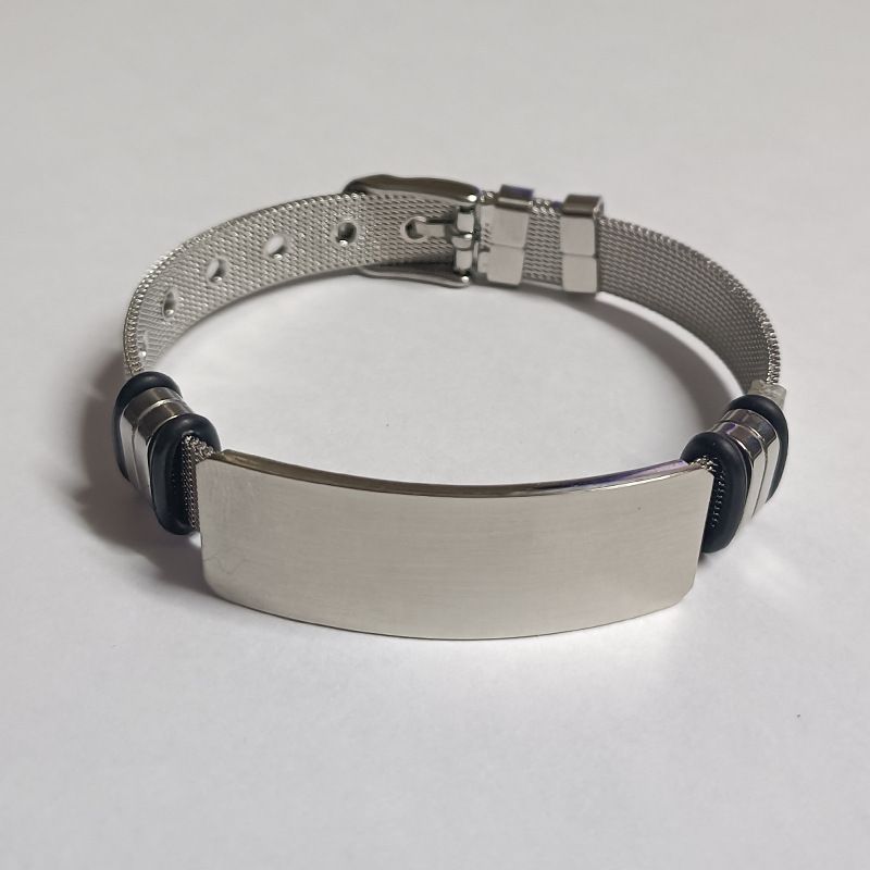 Fashion Stainless Steel Mesh Men's Metal Engravable Couple Bracelet Women's Jewelry New_ipsvogv.com