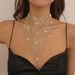 N9886 back embellishment tassel water diamond light luxury neck exaggerated nightclub style claw chain necklace_ipsvogv.com