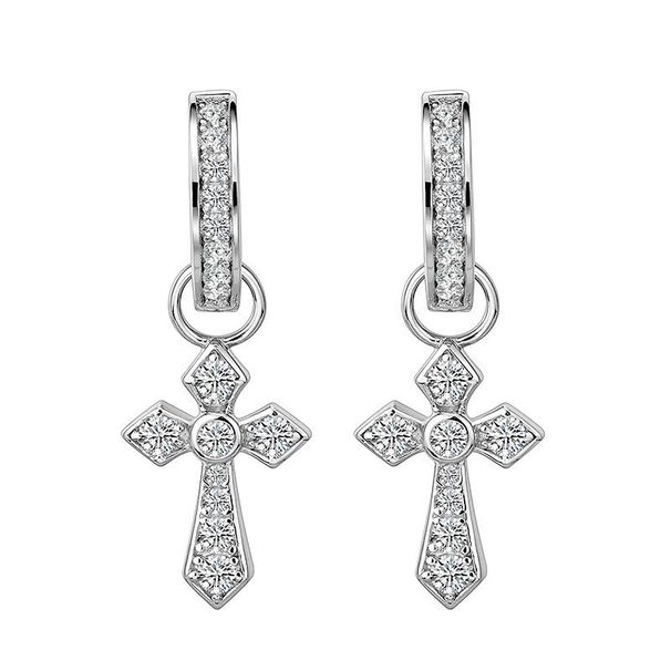 Men's Jewelry 925 Silver Needle One Pair Of Diamond Earrings With Trendy Personality Single Cross Earrings_ipsvogv.com