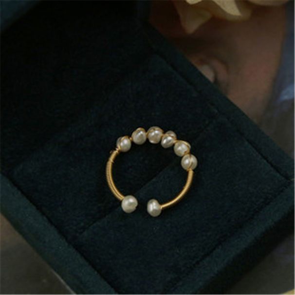 Freshwater 14k Gold-plated Accessory DIY Fashionable And Simple Pearl Ring For Women_ipsvogv.com