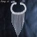 Fashion super flash rhinestone long tassel necklace ladies personalized fashion crystal large necklace_ipsvogv.com