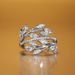 Cao Shi Entwined Leaves Ring, Female Creative Personality, Flower Leaves, Vine, Octagonal Flower, Zircon Ring_ipsvogv.com