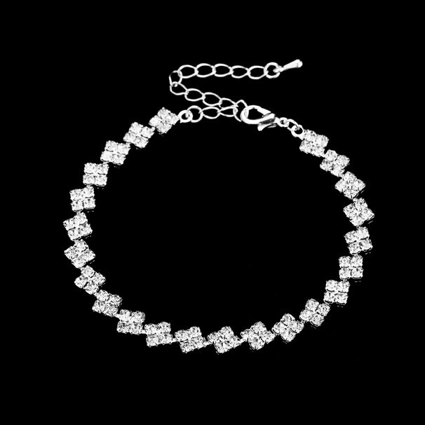 Diamond Clavicle Necklace Set - Elegant 3-Piece Jewelry For Evening Dress & Wedding (Necklace, Earrings & Bracelet)_ipsvogv.com