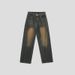 Men's Clothing Pleated distressed design jeans high street trendy loose straight pants retro high end micro elastic _ipsvogv.com