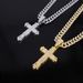 Unisex Cross Diamond Alloy Pendant Men's Personality Trend Hip Hop Cuban Chain_ipsvogv.com
