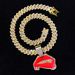 Hip Hop Alloy Engraved Red Lips Full Diamond Sexy Bite Pendant Cuban Chain Necklace_ipsvogv.com