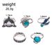 New Personalized Turquoise Shark Seagull Love Oil Drop 5-piece Set Ring_ipsvogv.com