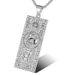 Hip Hop Jewelry Titanium Steel Gold Plated Diamond Inlaid Dollar Pendant Necklace_ipsvogv.com