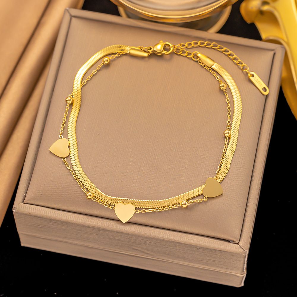 A Niche Design A Caring Chain, Double-layer Layered With Gold-plated Titanium Steel, Fashionable And Versatile Foot_ipsvogv.com
