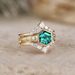 Sanjie's New Personalized Fashionable Hexagonal Green Diamond Women's Ring With A High-end Style And Temperament Set_ipsvogv.com