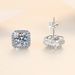 S925 Sterling Silver Earrings For Women Moissanite Earrings Square Simple Fashion Square Earrings_ipsvogv.com