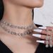 Wedding headpiece for women, bride necklace decoration set, fashionable claw chain, dazzling full diamond banquet necklace, earrings for women_ipsvogv.com