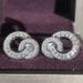 Zircon micro setting geometric Double Round Earrings temperament simple super flash Earrings Fashion Circle Earrings women e5609_ipsvogv.com