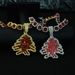 New Block Rock Candy Creative Color Diamond Christmas Tree Pendant Hip-hop Men's Cuban Chain_ipsvogv.com