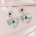 Diamond studded light luxury all match exaggerated high end emerald heart gem sun earrings for women_ipsvogv.com