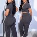 Women's new spring and summer new fashion zipper tops multi-pocket trousers casual solid color suits_ipsvogv.com