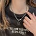 Fang Pai Letter Titanium Steel Necklace For Boys Hip Hop Trend Light Luxury Cuban Street Clavicle Chain High Sense_ipsvogv.com