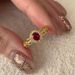 Women, Vintage For Red Small Zircon And Exquisite Lace, Simple Diamond Ring 2024 New Edition Women, Lace,_ipsvogv.com