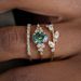 Sanjie Light Luxury Floral Engagement Hot Selling Three Piece Ring Set_ipsvogv.com