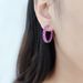 Zircon Cultured Ruby Synthetic Turquoise Earrings Fashionable Personality Gemstone Earrings Silver Round Earrings_ipsvogv.com