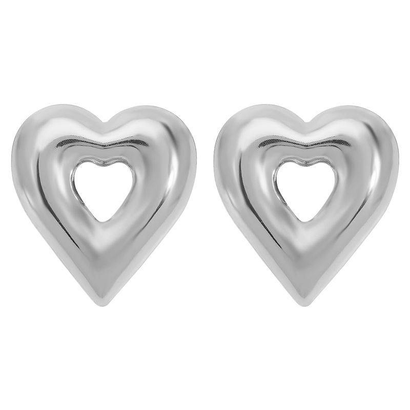 1 Pair Retro Simple Style Circle Water Droplets Heart Shape Iron Gold Plated Ear Studs_ipsvogv.com