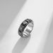Retro nine character rotatable titanium steel ring stainless steel anxiety relief hand jewelry_ipsvogv.com