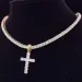 Pendant Necklaces Men Women Hip Hop Cross Necklace With 4mm Zircon Tennis Chain Iced Out Bling HipHop Jewelry Fashion_ipsvogv.com
