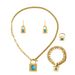 Minimalist Hip Hop Women's Bralet Earring Set with Personalized Inlaid Turquoise Lock Shape, Small Design, Long_ipsvogv.com