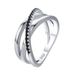 Cao Shi's Popular Personality Geometric Lines Simple Black Nano Zircon Women's Ring Fashion Closed Ring Finger Ring_ipsvogv.com