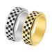 Men's Jewelry Trendy Stainless Steel Black And White Chessboard Rotatable Ring Fashionable Titanium Steel Ring Jewelry_ipsvogv.com
