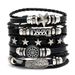 Men's Jewelry Punk Jewelry Personalized Beaded Multi Layer Leather Bracelet Diy 5 Piece Combination Bracelet Jewelry_ipsvogv.com