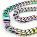 15mm 316L Stainless Steel Man's Woman's Rainbow Iridescent Hip Hop Clavicular Chain Necklace_ipsvogv.com