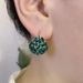 Women's earrings Emerald Crystal Flower Basket Earrings 2023 New High-end Fashion Versatile Earrings Silver Needle Earrings_ipsvogv.com