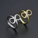 Unisex Simple Diamond Zircon CZ Infinity Symbol Ring Women's 8 Shaped Ring Opening Design Adjustable_ipsvogv.com