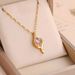 Elegant Stainless Steel Chain Classic Purple Stone Pendant Necklace for Women Lady Fashion Jewelry Daily Party Accessories Gifts_ipsvogv.com