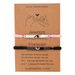 Wax Rope Braided Adjustable Card Bracelet Stainless Steel Long Strip Oil Drip Heart Shaped Couple Bracelet Does Not Fade_ipsvogv.com