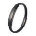 High Quality Black Woven Leather Stainless Steel Men's Bracelet With Simple And Glossy Engraved Letters_ipsvogv.com