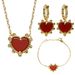 Women's Jewelry Set Fashion Rice Beads Heart Shaped Natural Shell Jewelry Set Niche Design Peach Heart Earrings Necklace Bracelet_ipsvogv.com