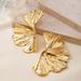 Gold-Plated Exaggerated Metal Style Ginkgo Leaf Fashion Women's Earrings_ipsvogv.com