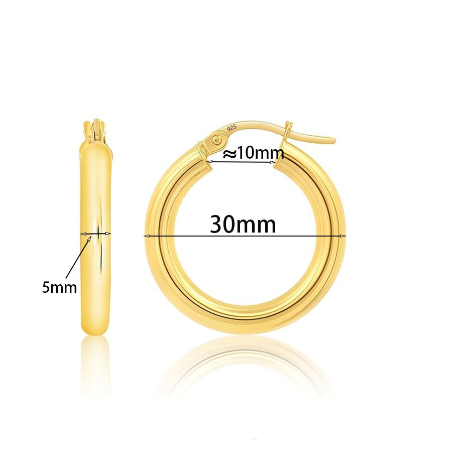 Women's Jewelry Copper Plated Hoop Earrings Exaggerated Personality Light Luxury Simple Earrings_ipsvogv.com