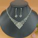 Diamond Jewelry Set - 3-Piece Block Necklace, Earrings & Bracelet For Women, Elegant & Versatile Everyday Wear_ipsvogv.com