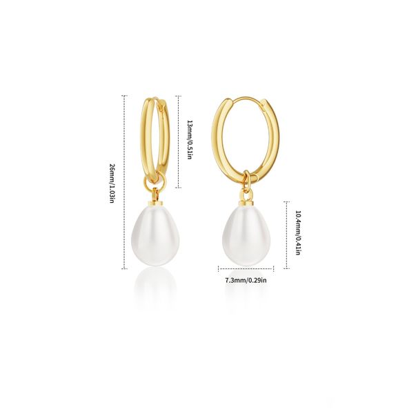 Women’s Jewelry Set Fashion Hot Sales Real Gold Brass Electroplating Fashionable Teardrop Shaped Pearl Pendant Ladies' High End Earrings_ipsvogv.com
