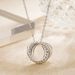 Women's Jewelry Double Ring Necklace Interlocking Pendant Fashionable And Versatile Clavicle Chain_ipsvogv.com