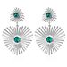 Diamond studded light luxury all match exaggerated high end emerald heart gem sun earrings for women_ipsvogv.com
