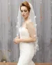 Hair Jewelry 1m Wedding Veils 2022 Organza Flowers One Layer With Comb Bride Headpiece Bridal Veil Women Accessory_ipsvogv.com