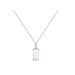 S925 Sterling Silver Necklace Female Advanced Exquisite Ice Transparent Rectangular Light Luxury Cold Style Clavicle Chain_ipsvogv.com