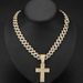 Minimalist Personalized Chain, Niche Design With Full Diamond Cross And Buckle Cuban Chain_ipsvogv.com